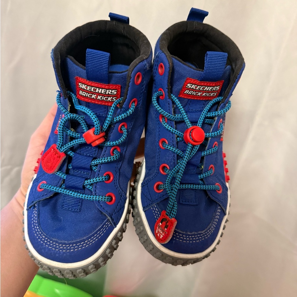 Skechers Kids Blue and Red High-Top Sneakers - Picture 3 of 4